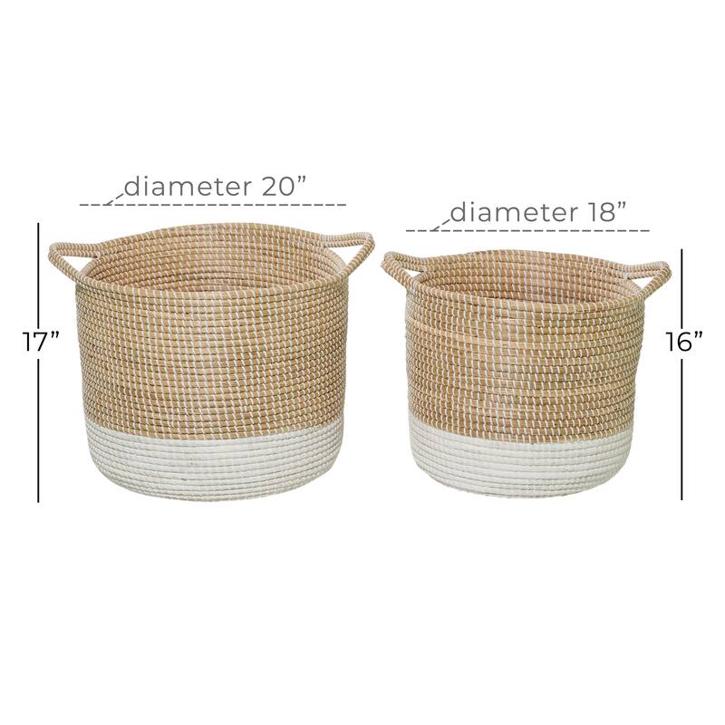 Seagrass Contemporary Storage Basket (Set of 2)