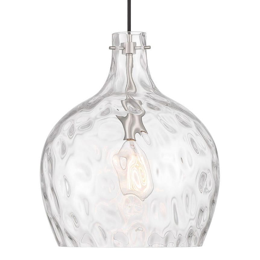 Bellevue SHP75279 13" Wide Pendant with Clear Hammered Glass Shade