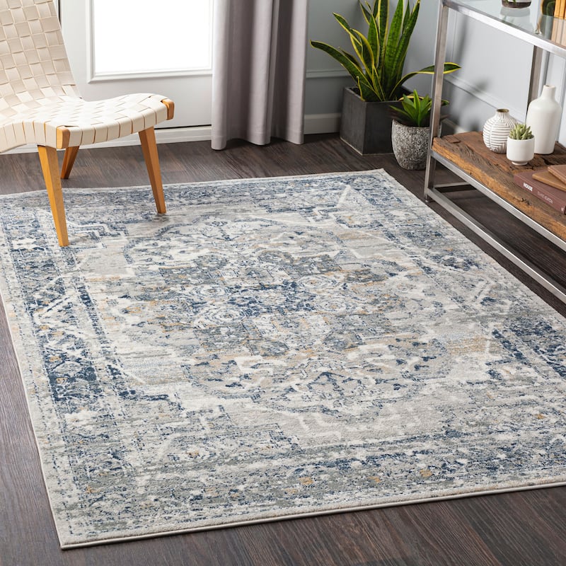 Artistic Weavers Kredelle Faded Persian Medallion Area Rug - 5'3" x 7'3" - Navy/Wheat