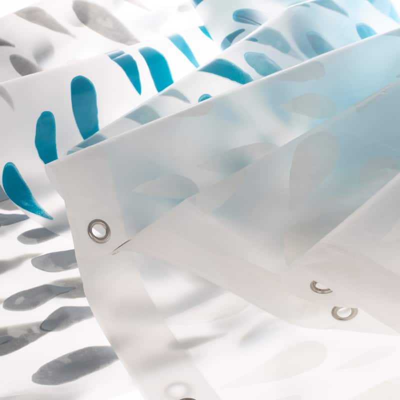Bath Bliss Raindrop Design PEVA Shower Curtain in Ombre