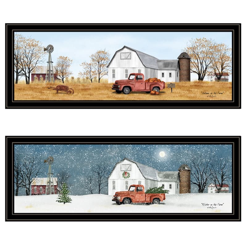 TrendyDecor4U Farmhouse "Billy Jacobs Seasonal-Autumn/Winter" 2-Piece Vignette by Billy Jacobs