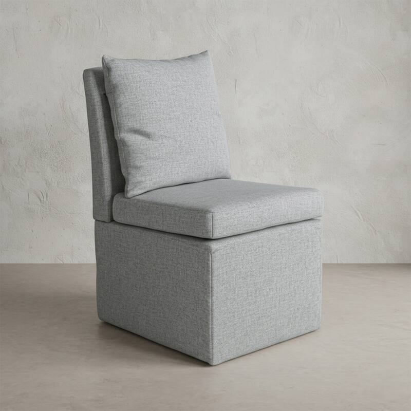 Furniture of America Salantes Modern Upholstered Dining Chair with Casters - Grey Fabric