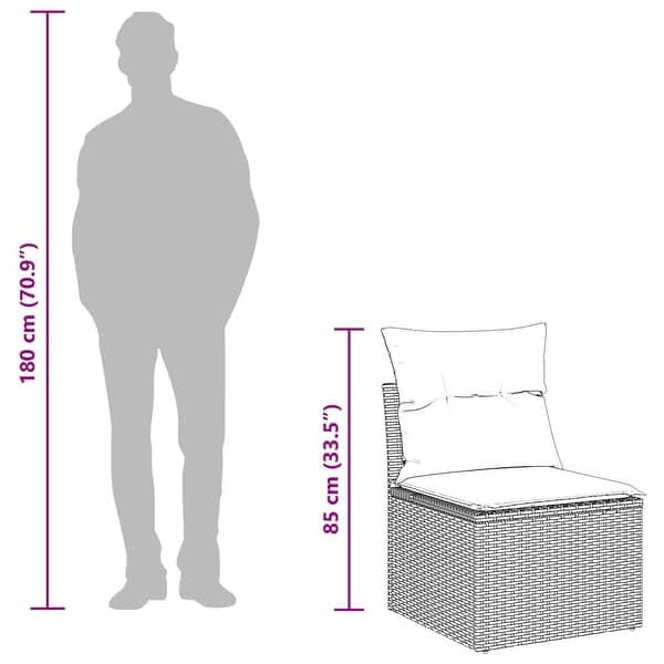 dimension image slide 0 of 5, vidaXL 4 Piece Garden Sofa Set with Cushions - 94.1×46.1×27.2