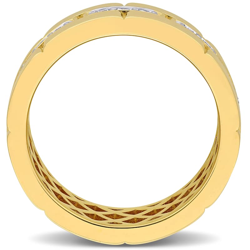 Miadora 4/5ct TDW Diamond Dome Lattice Ring in 14k Yellow Gold