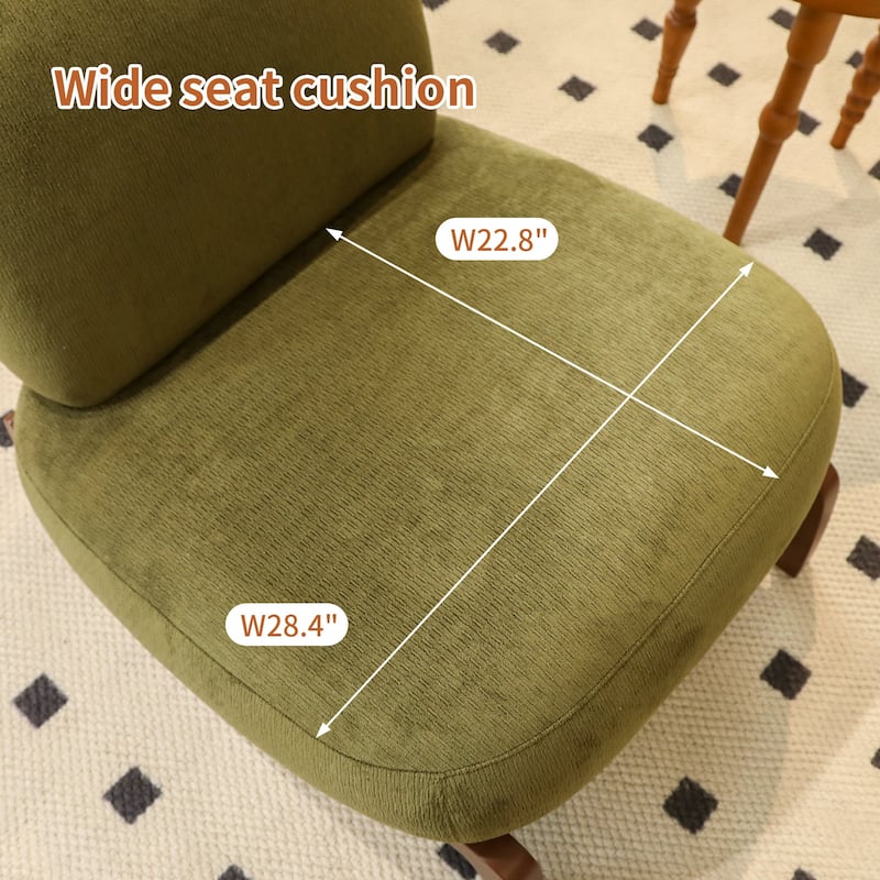Cute Accent Chair with Solid Wood Legs, Velvet Living Room Chair with Soft Cushion, Cozy Bedroom Chair