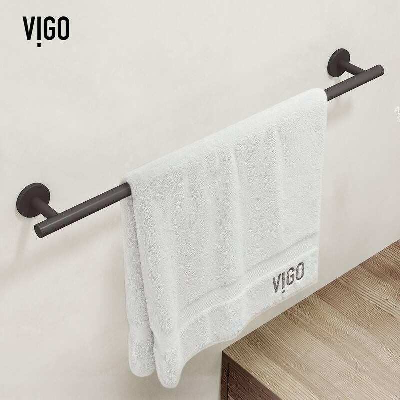 VIGO Elan 4-Piece Bathroom Hardware Accessory Set with 24 in. Towel Bar, Toilet Paper Holder, Hand Towel Holder, Hook
