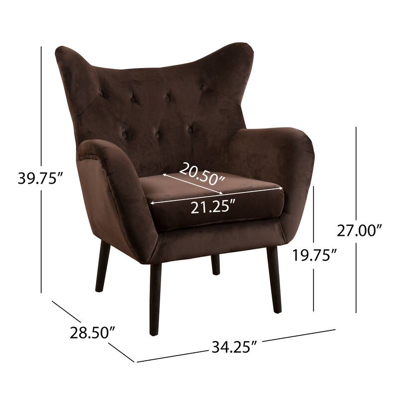 Alyssa Mid-century Upholstered Arm Chair by Christopher Knight Home - 30.25"D x 34.25"W x 39.75"H