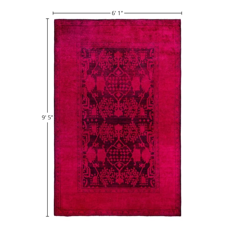 Overdyed One-of-a-Kind Hand-Knotted Area Rug - Pink - 6' 1" x 9' 5"