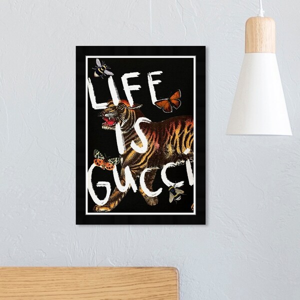 Wynwood Studio 'Life Is Good' Typography and Quotes Wall Art Framed Print Fashion Quotes and Sayings - Orange, Black. Opens flyout.