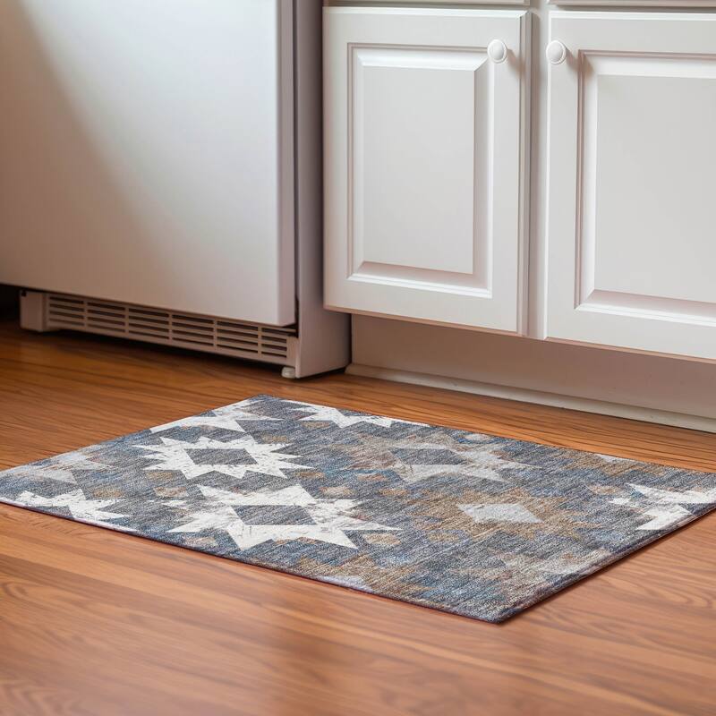 Premium Washable Super Soft Global Imprints Mayfield Rug - Gray - 1'8" x 2'6"