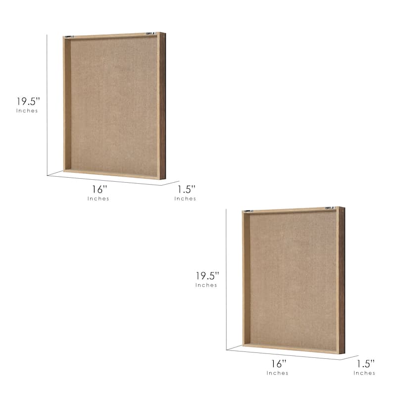 Contemporary Wood 2-Piece Wall Decor Set - Walnut Brown