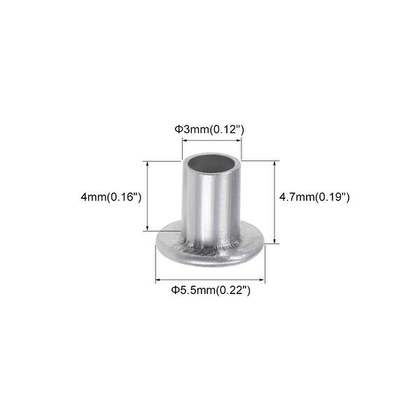 Shower Rivets 200Pcs Aluminum Flat Head Semi-Tubular Rivets Silver Tone - Bed Bath ...