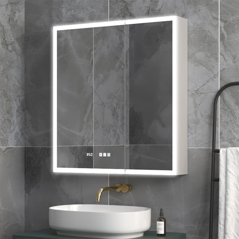ExBrite Led Lighted Medicine Cabinet Recessed or Surface with Mirrors - 30" x 32"