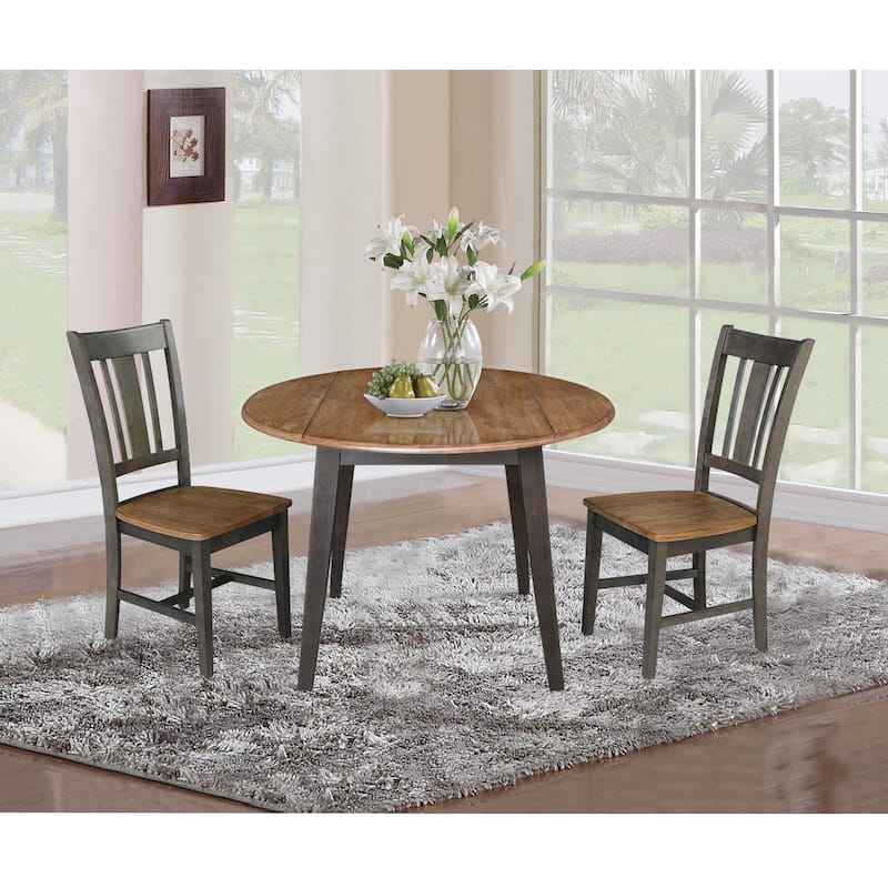 42" Round Dual Drop Leaf Table with Dining Chairs