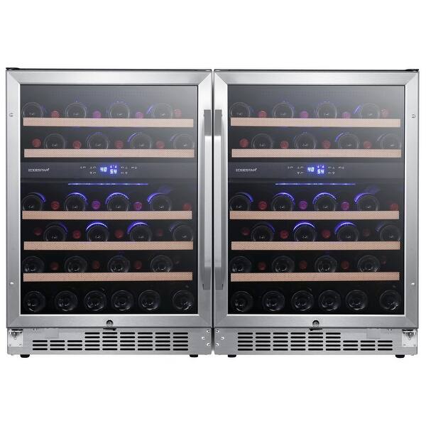 Shop Edgestar Cwr462dzdual 47 Wide 92 Bottle Built In Side By Side Wine Stainless Steel Overstock 28019188