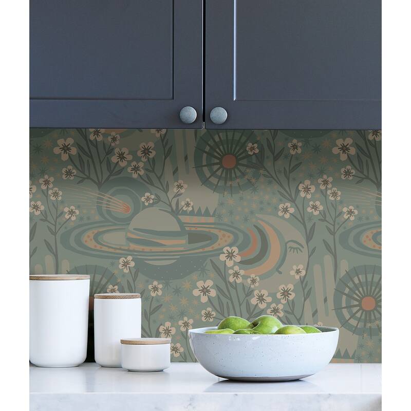 Pip & Lo Teal Ethereal Cosmos Peel & Stick Wallpaper