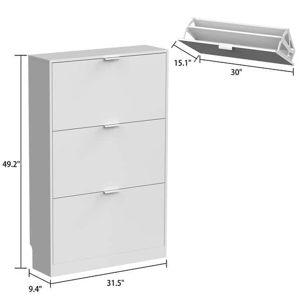 31.5"W Hallway Large Shoe Storage Cabinet Wooden Cupboard/Organiser