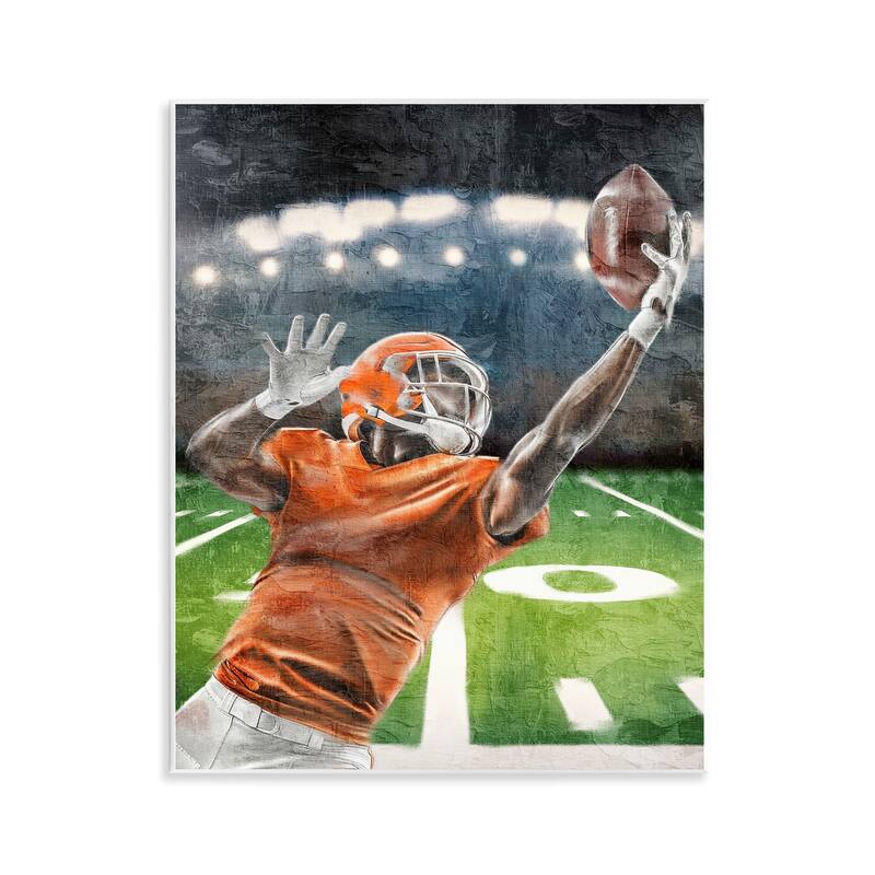 Stupell Athlete Catching Football Wall Plaque Art Design By Kim Allen - 11 x 14