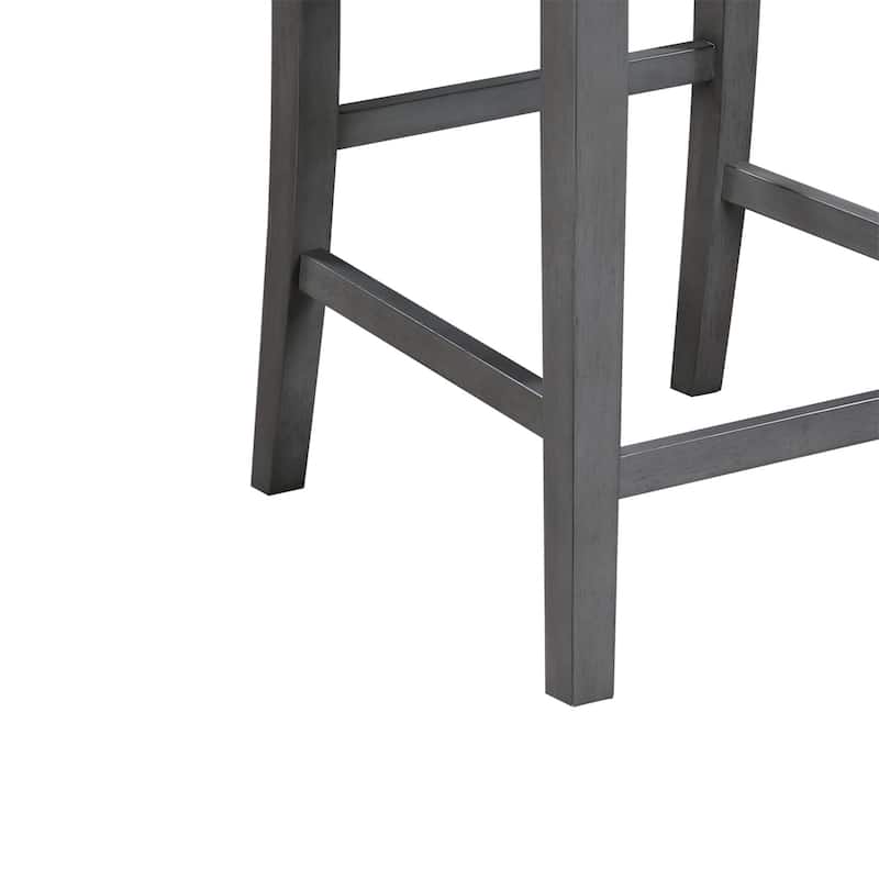 3-Piece Counter Height Dining Table with Shelves and 2 Chairs