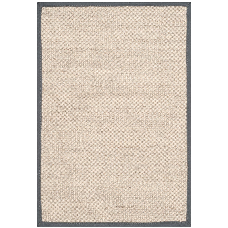 SAFAVIEH Natural Fiber Pacific Casual Border Sisal Rug - 2'6" x 4' - Marble/Dark Grey - Rectangle