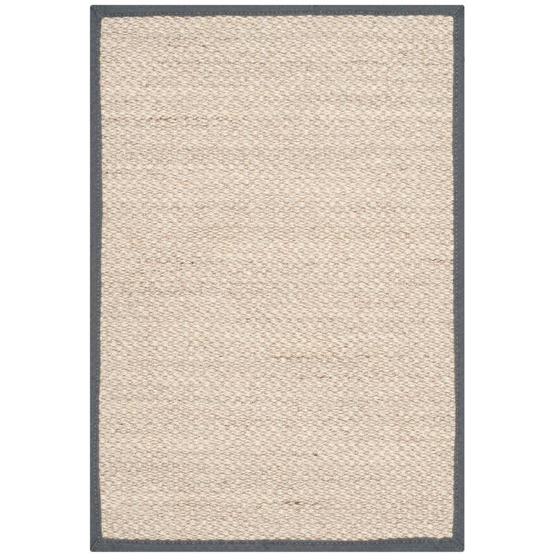 SAFAVIEH Natural Fiber Pacific Casual Border Sisal Rug - 2' x 3' - Marble/Dark Grey