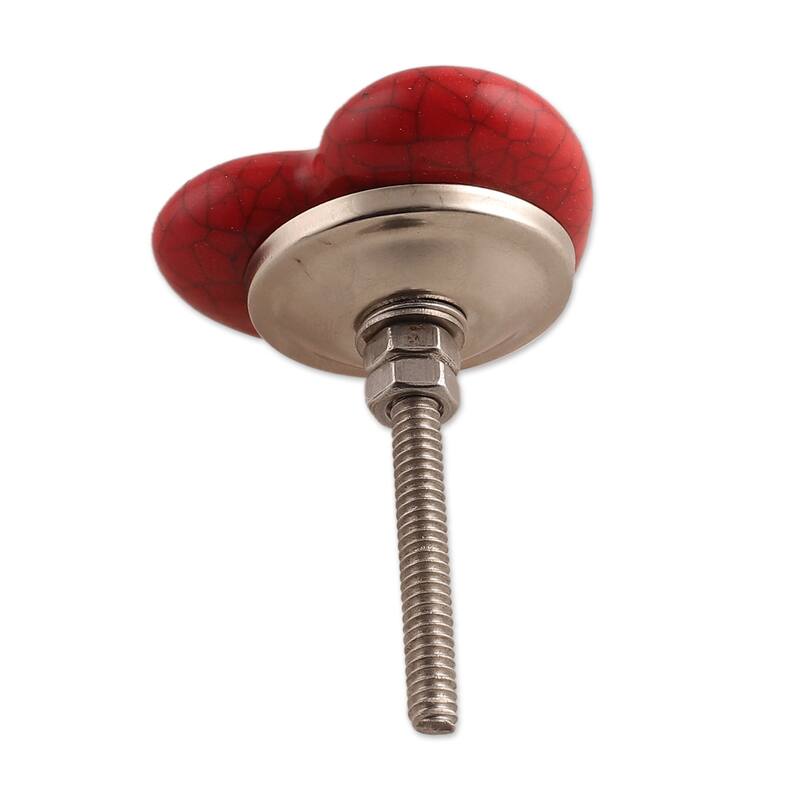 Novica Handmade Merry Hearts Ceramic Cabinet Knobs (Set Of 6)