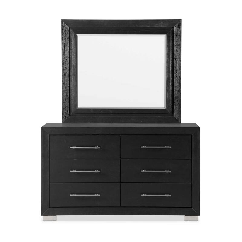 Furniture of America Alaric Modern Black Solid Wood 5-Piece Bedroom Set