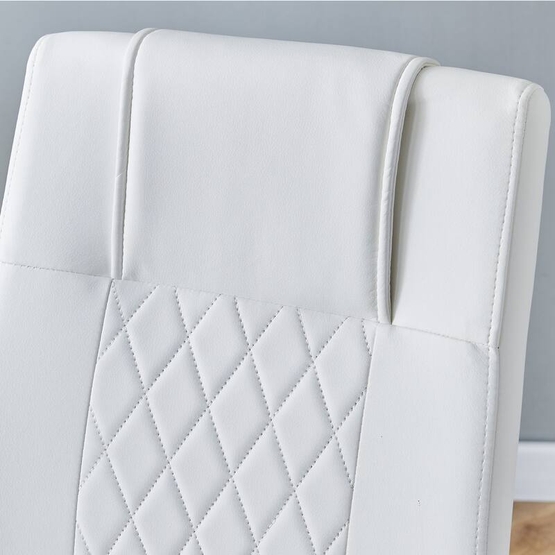 Modern 5-Piece Dining Set with Round Glass Top & 4 PU Upholstered Chairs