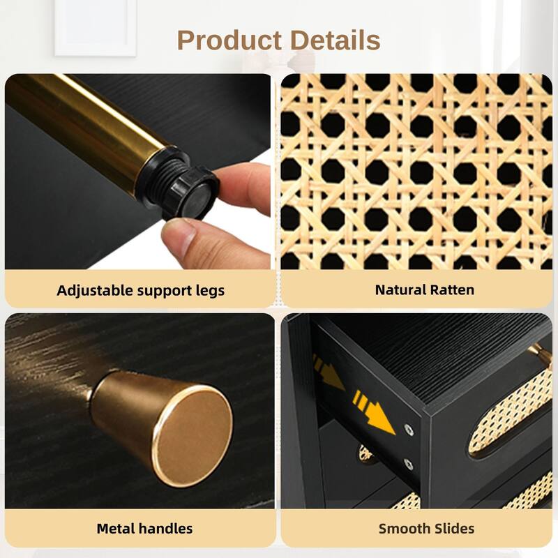 Moasis 5 Drawer Rattan Dresser