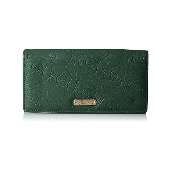 Buxton Womens Rose Garden Clutch Wallet Embossed Leather - o/s