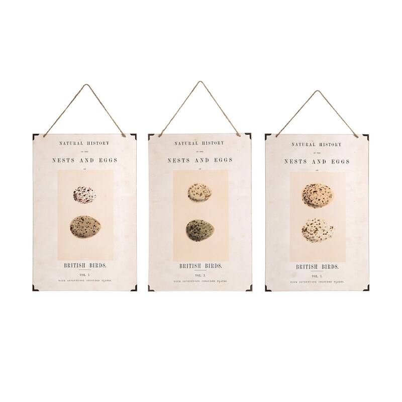 12" x 18" British Eggs Easter Wall Art Decoration S/3 - Set of 3