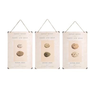 12" x 18" British Eggs Easter Wall Art Decoration S/3 - Set of 3