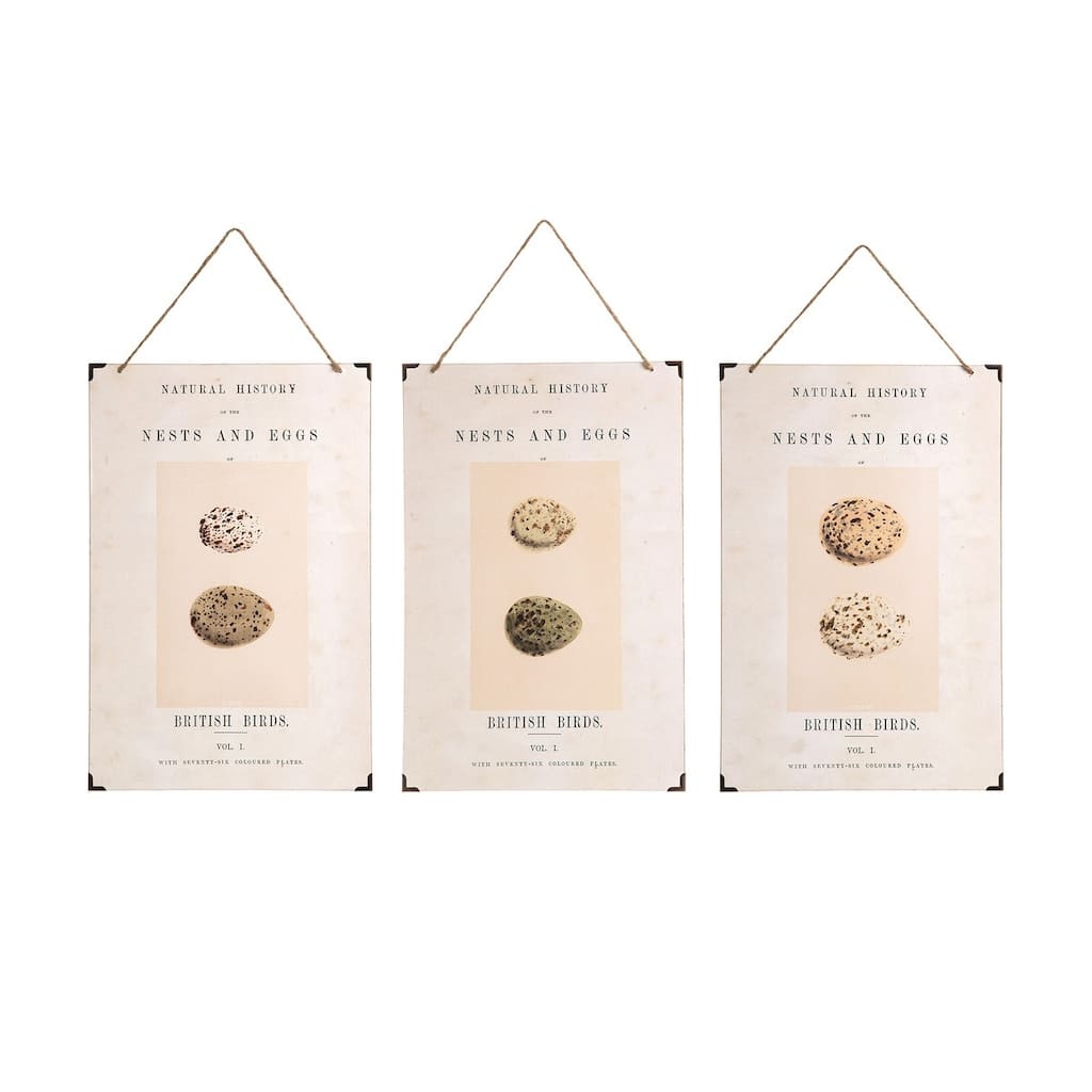 12" x 18" British Eggs Easter Wall Art Decoration S/3 - Set of 3