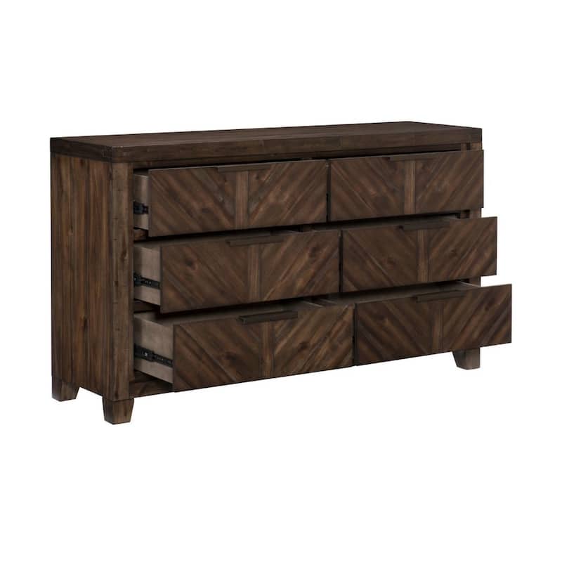 Marcille 3 Piece Cherry Modern Panel Bedroom Set
