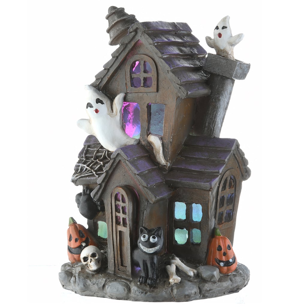 National Tree Company Halloween Pre-Lit Haunted House Decoration, LED Lights, 6 Inches - 6 in