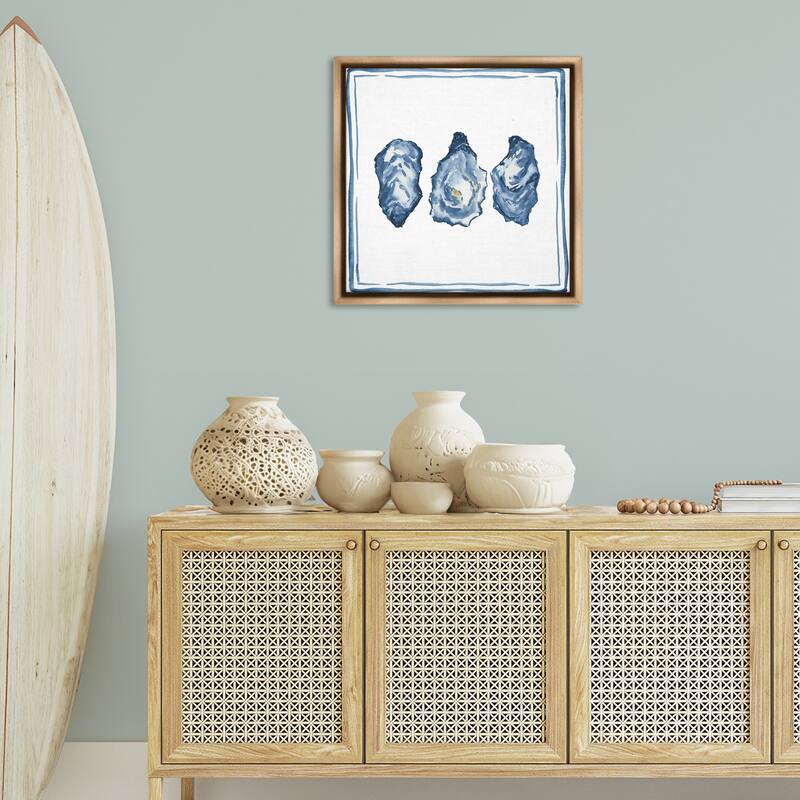 Stupell Oyster Shell Trio Framed Floater Canvas Wall Art Design By Lucille Price