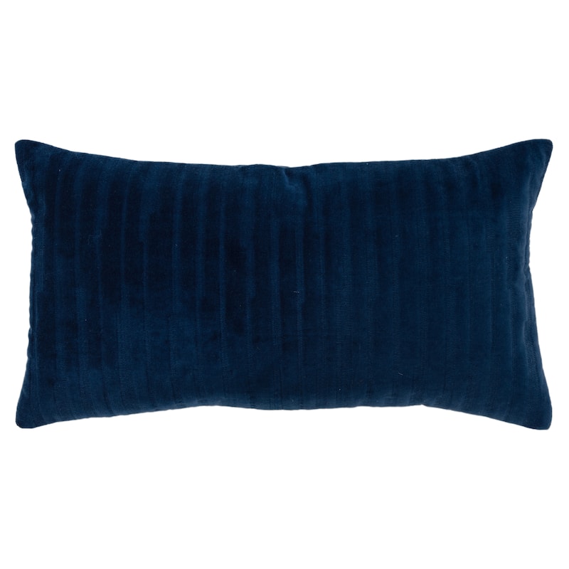 Rizzy Home Transitional Down Filled Decorative Pillow 14"x26" - Deep Dark Blue