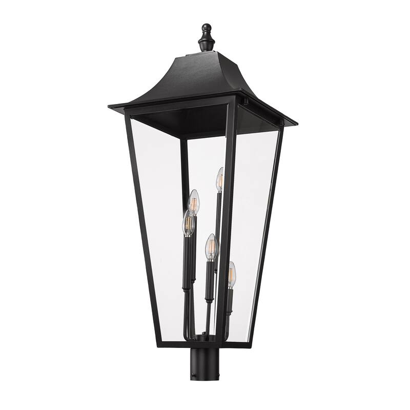 Gannon 5 Light Outdoor Post Mount Fixture in Black