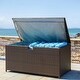 preview thumbnail 13 of 73, Glitzhome 140 Gallon Outdoor Patio Oversize Storage Bench Wicker Table Deck Box