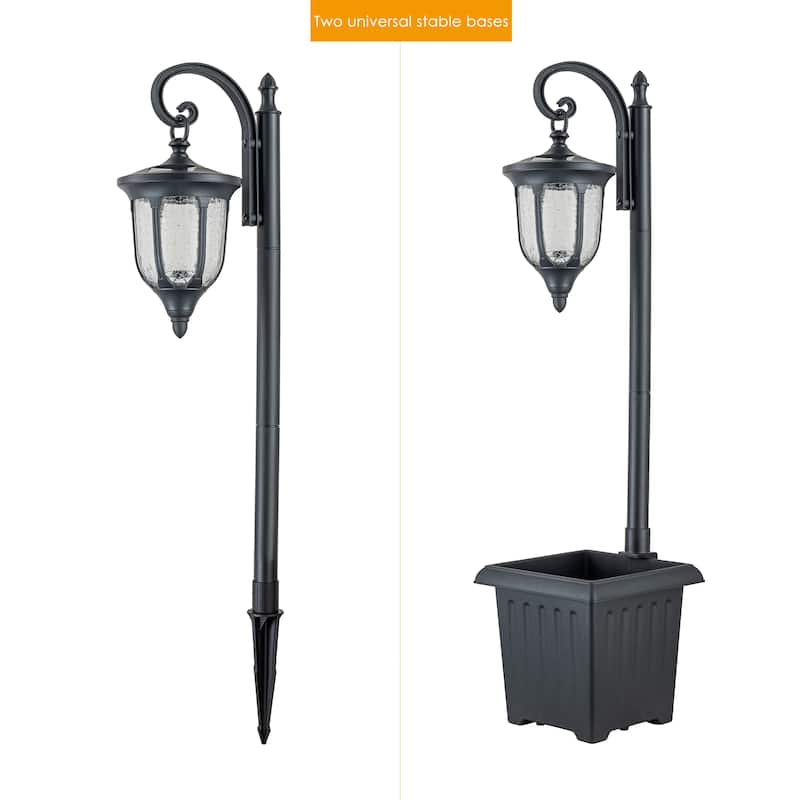 C Cattleya Integrated LED Solar Outdoor Post Light with Planter