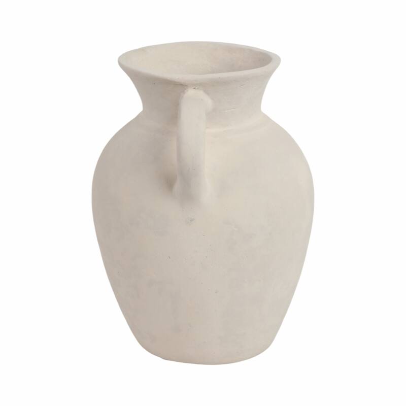 Handcrafted Terracotta Pottery Vase with Amphora Shape and Handles