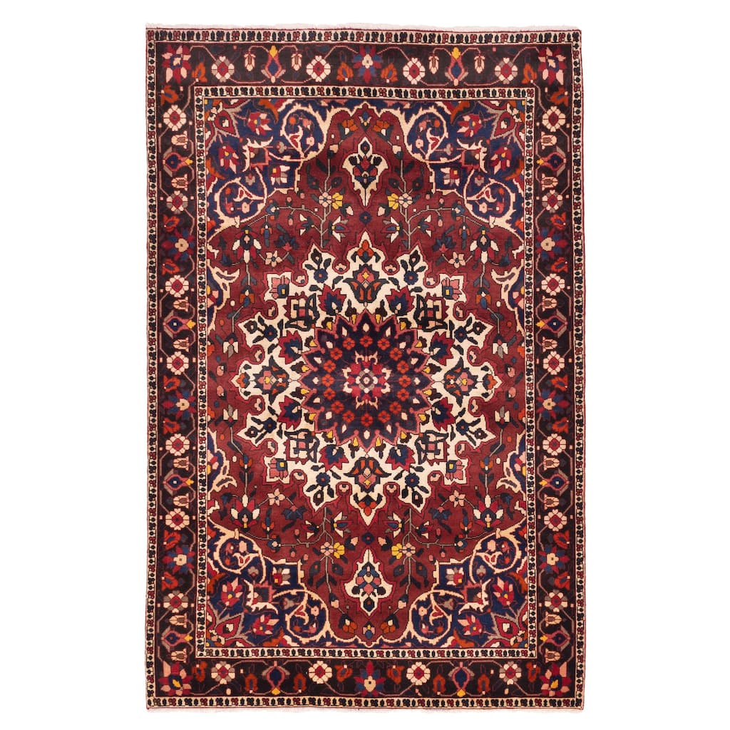ECARPETGALLERY Hand-knotted Kayseri Vintage Dark Red Wool Rug - 5'7 x 8'6