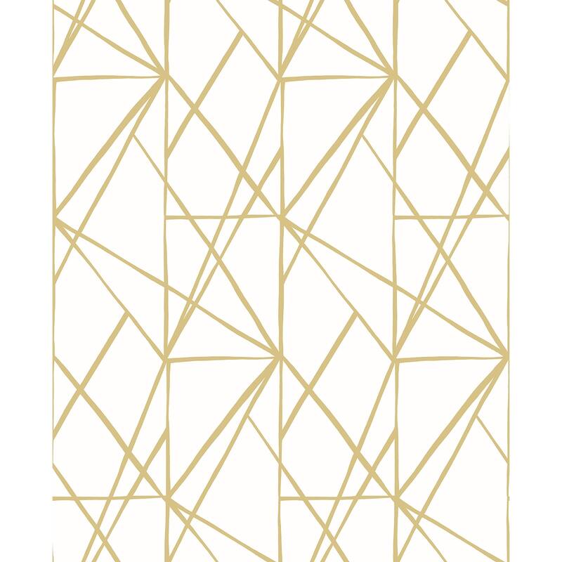NextWall Quartz Geo Peel and Stick Wallpaper - 20.5 in. W x 18 ft. L - Metallic Gold