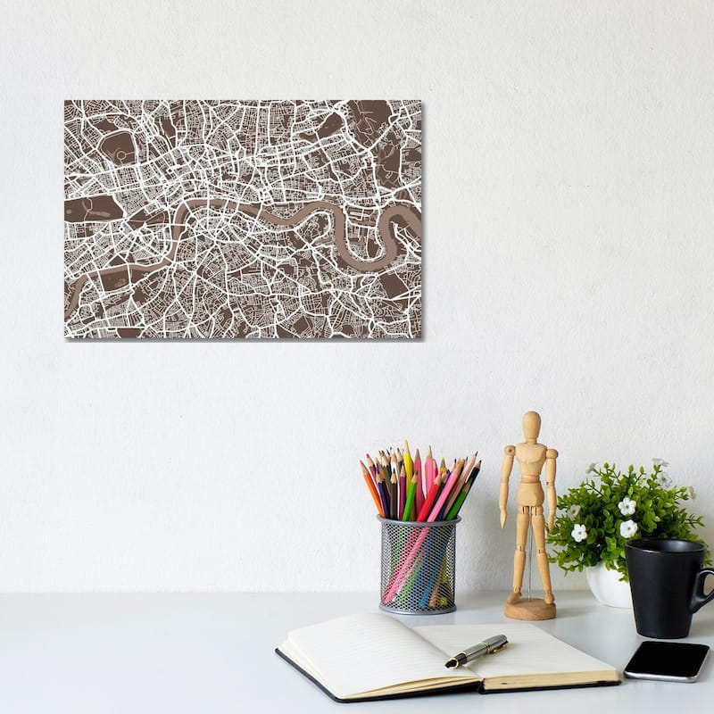 iCanvas "London Map VII" by Michael Tompsett Canvas Print - 8x12x0.75