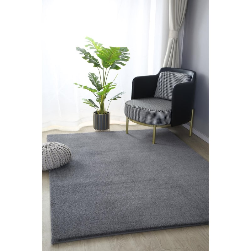 Emma Collection Thick Solid Color Area Rug