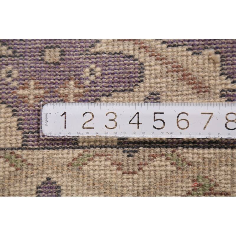 Purple Oushak Oriental Runner Rug Hand-Knotted Wool Carpet - 2'7" x 10'0"