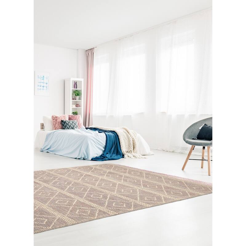 ECARPETGALLERY Braid weave Sienna Cream Wool Rug - 4'11 x 8'0