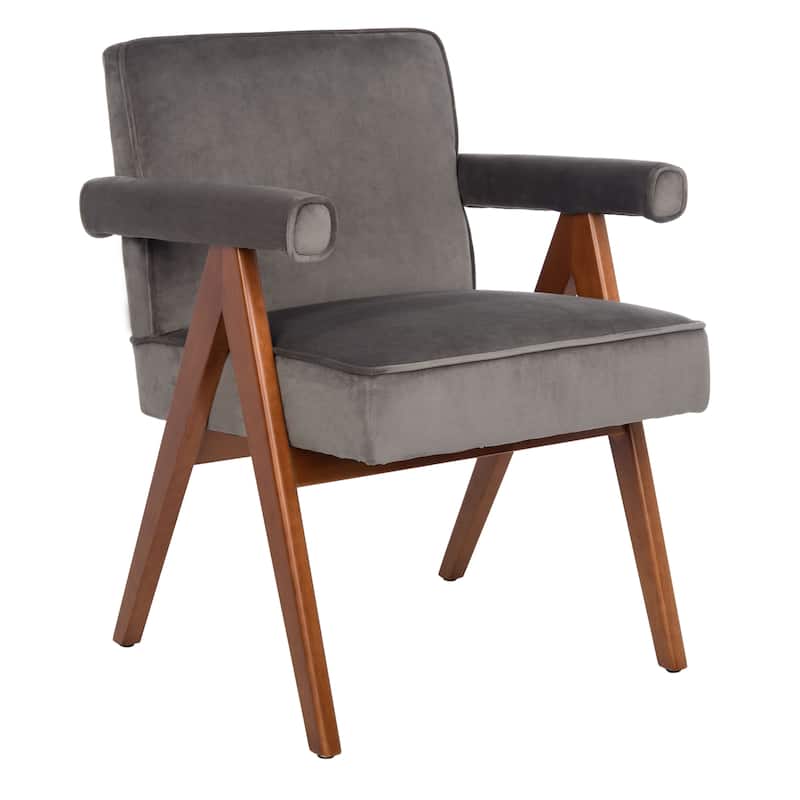 SAFAVIEH Suri Mid-Century Walnut Wood Arm Chair - 23.2" Wx 24" L x 29.9" H