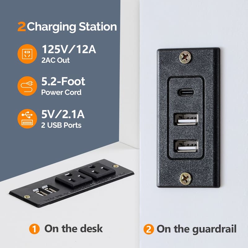 Wood Loft Bed with Desk Twin Size with RGB LED for Adults, 2 Charging Station
