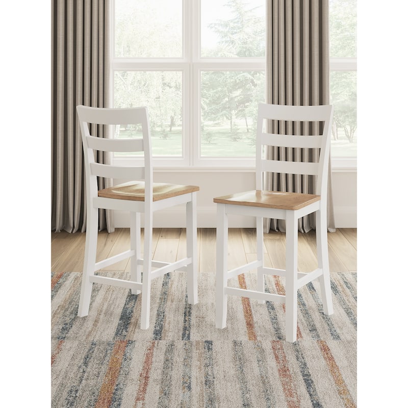 Signature Design by Ashley Gesthaven Counter Height Barstool - 17" W x 21.5" D x 41.38" H - White